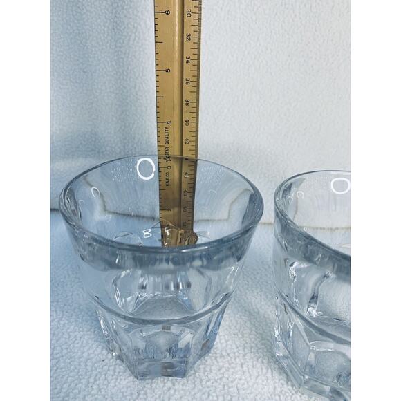 Lot of 2 Arcoroc USA Clear Glass 8 Panel Rocks Old Fashioned Cocktail Juice EUC - Picture 8 of 9